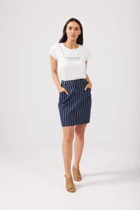 Rodeo Skirt (Indigo   White Stripes)