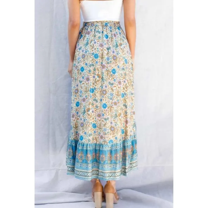 Ruffle Edged Pickup Maxi Skirt