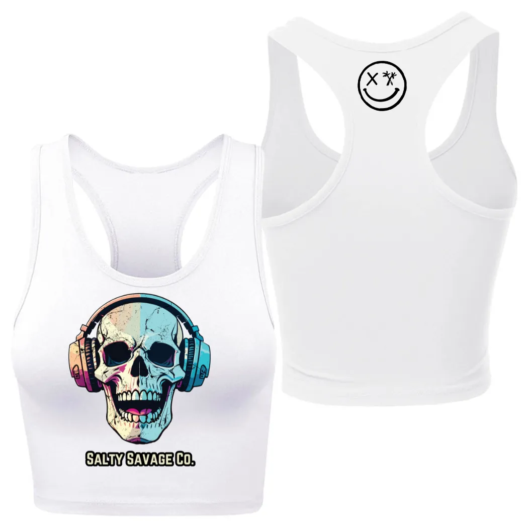 Salty Savage Ladies "Dead Beats" Racerback Crop Tank