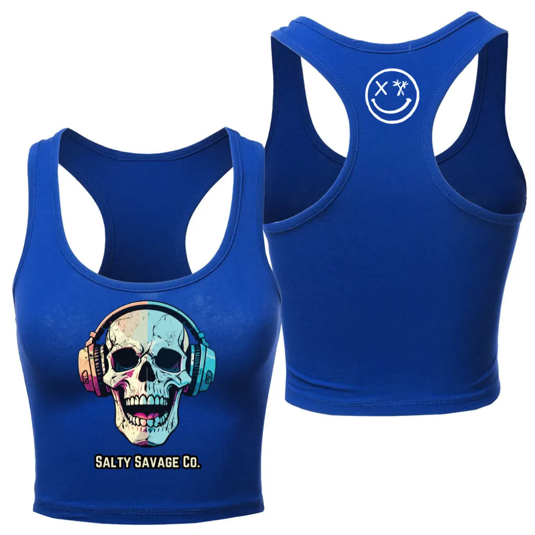 Salty Savage Ladies "Dead Beats" Racerback Crop Tank