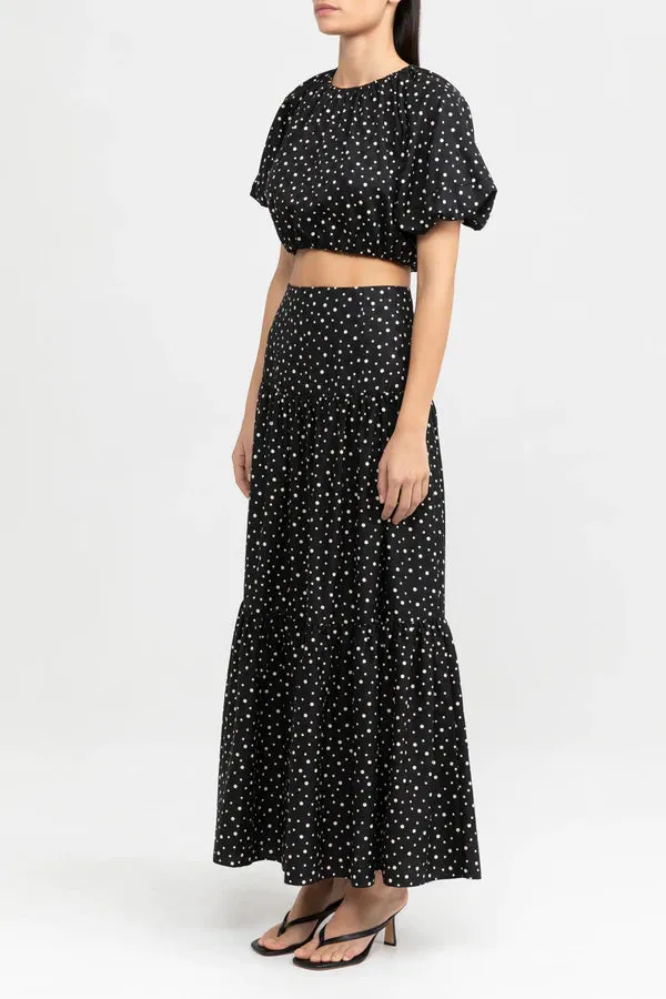 Significant Other - Poppy Top - Black & Cream Polka