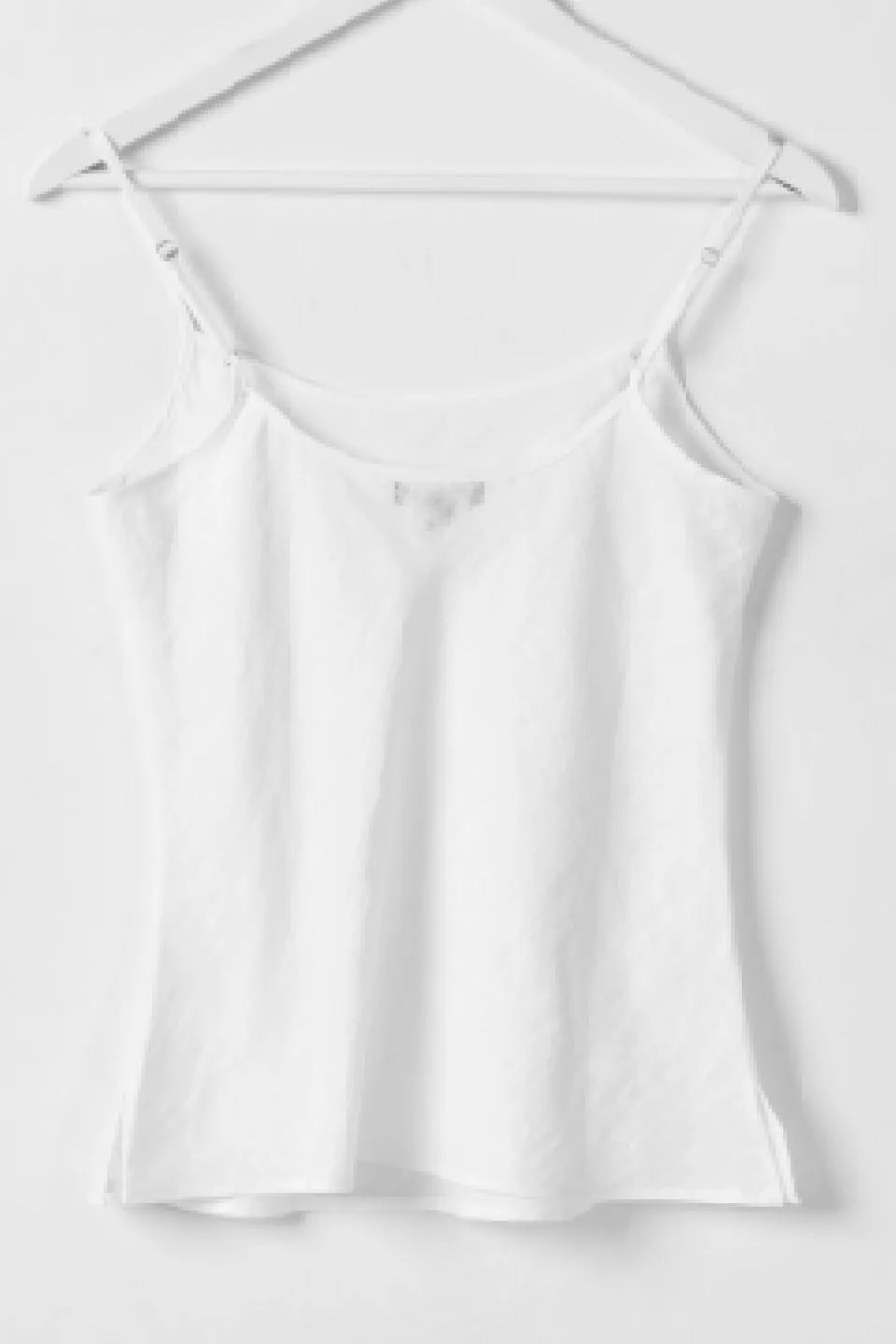 Sparkling Bias White Soft Linen Cami