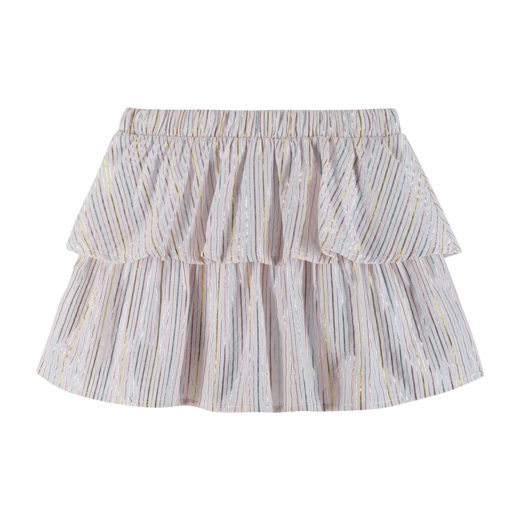 Striped Lurex Top & Skirt Set