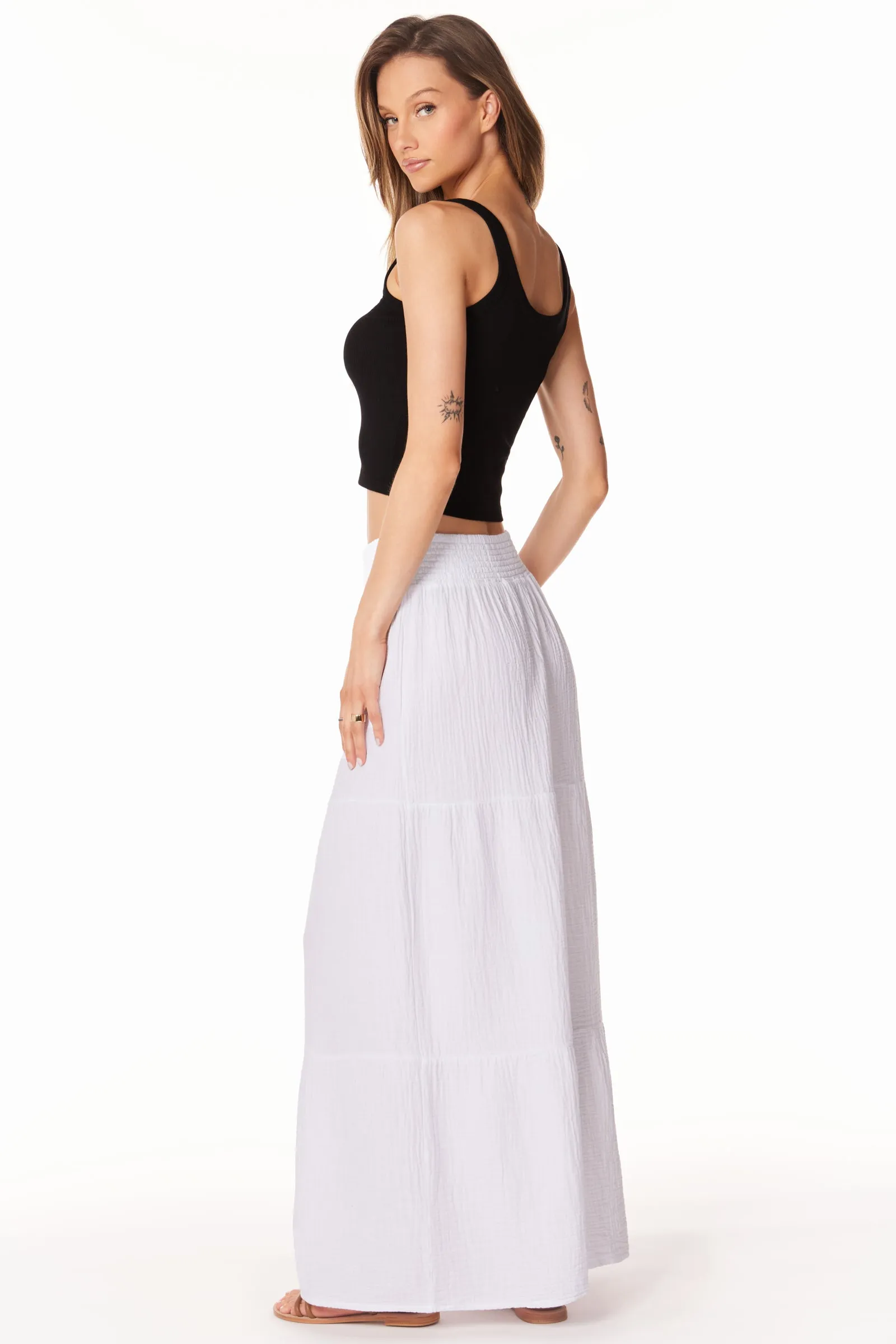 TIERED MAXI SKIRT