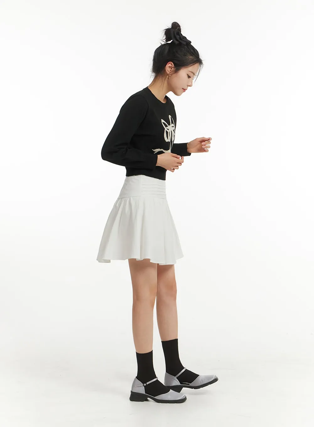 Tucked Flare Mini Skirt OM404