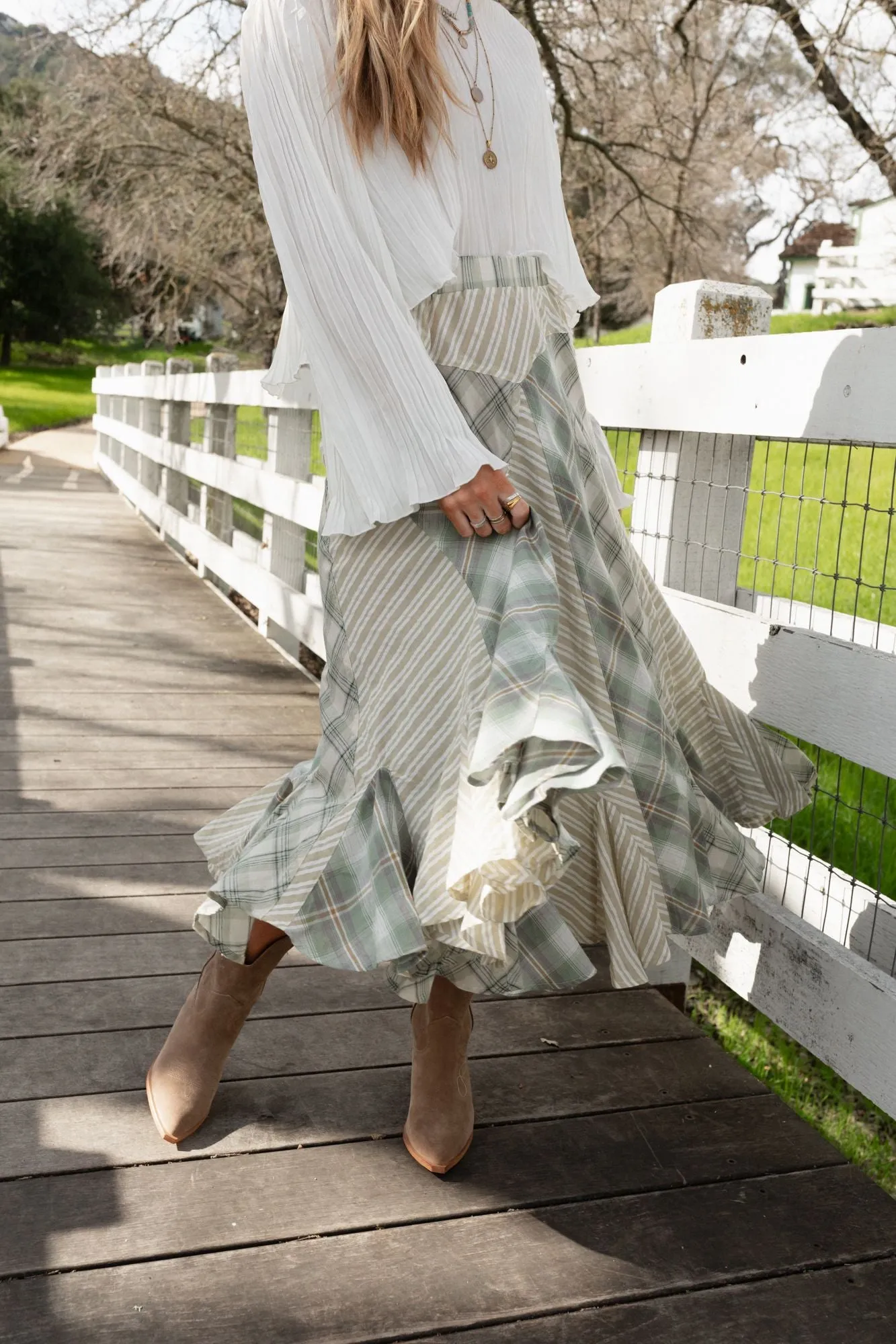 Sage Green Twirl With Us Maxi Skirt - Flowy and Stylish for Effortless Elegance