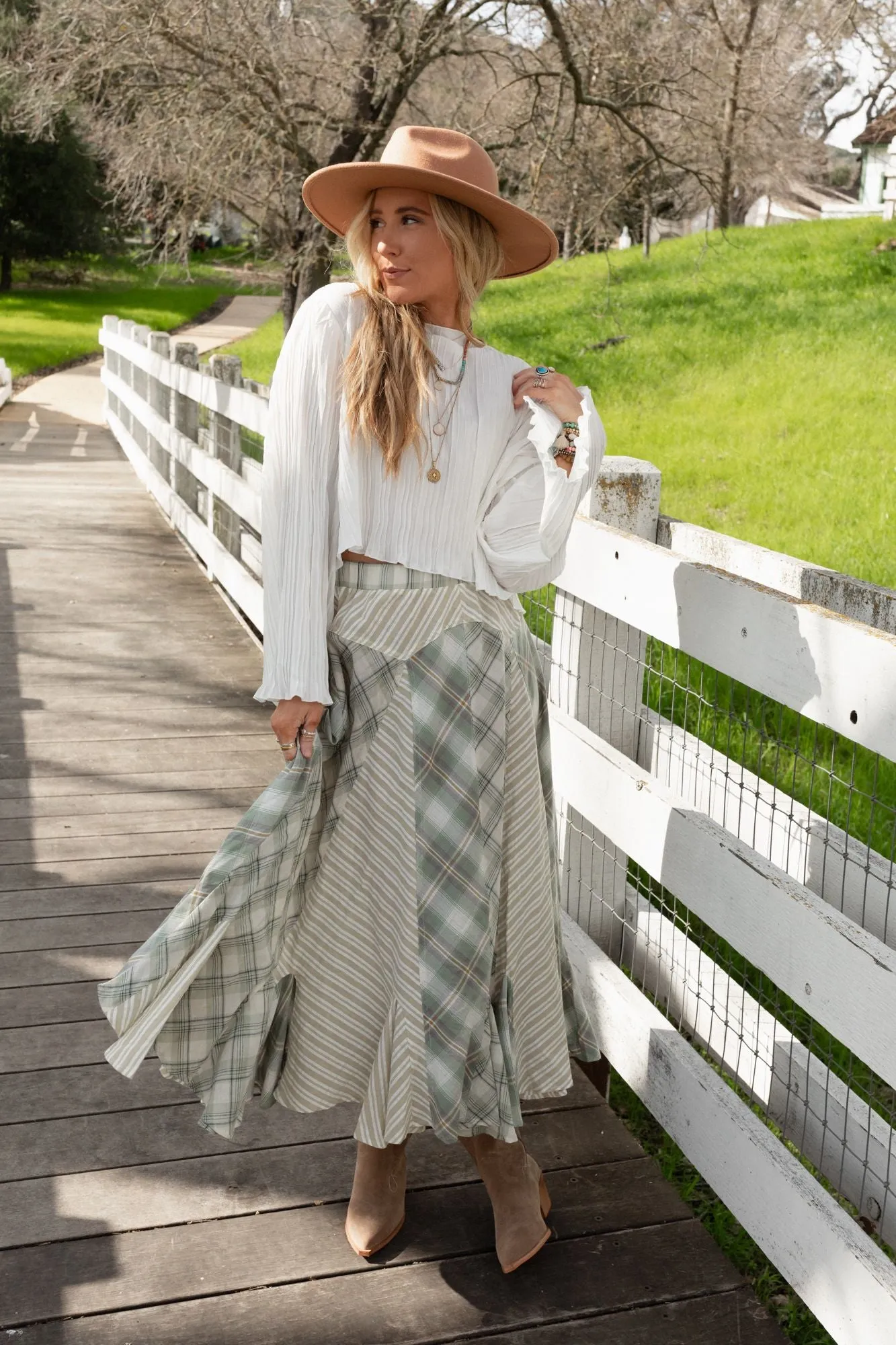 Sage Green Twirl With Us Maxi Skirt - Flowy and Stylish for Effortless Elegance