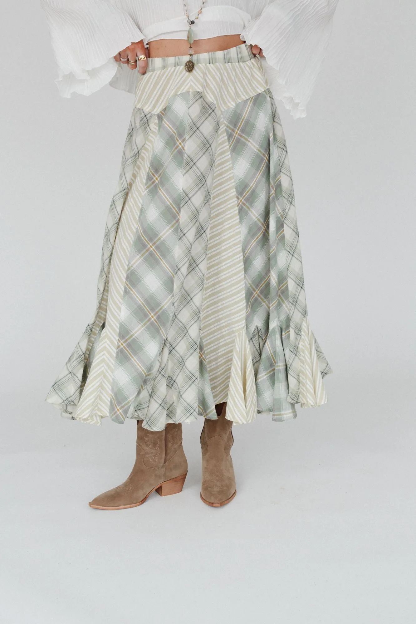 Sage Green Twirl With Us Maxi Skirt - Flowy and Stylish for Effortless Elegance