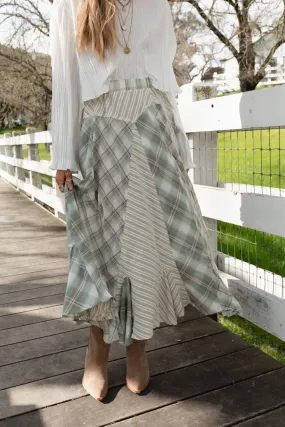 Sage Green Twirl With Us Maxi Skirt - Flowy and Stylish for Effortless Elegance