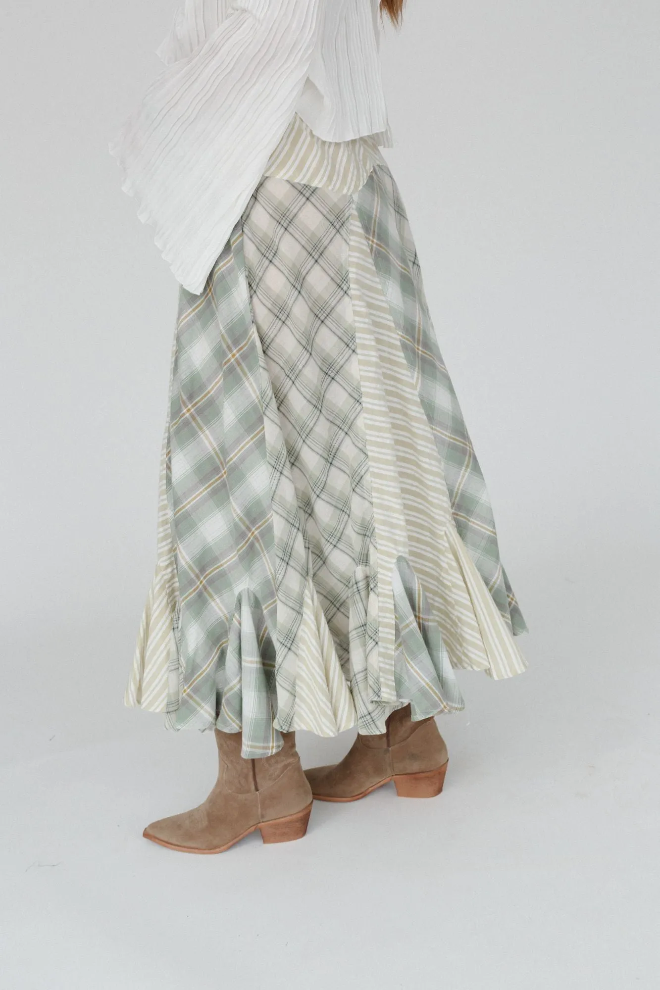 Sage Green Twirl With Us Maxi Skirt - Flowy and Stylish for Effortless Elegance