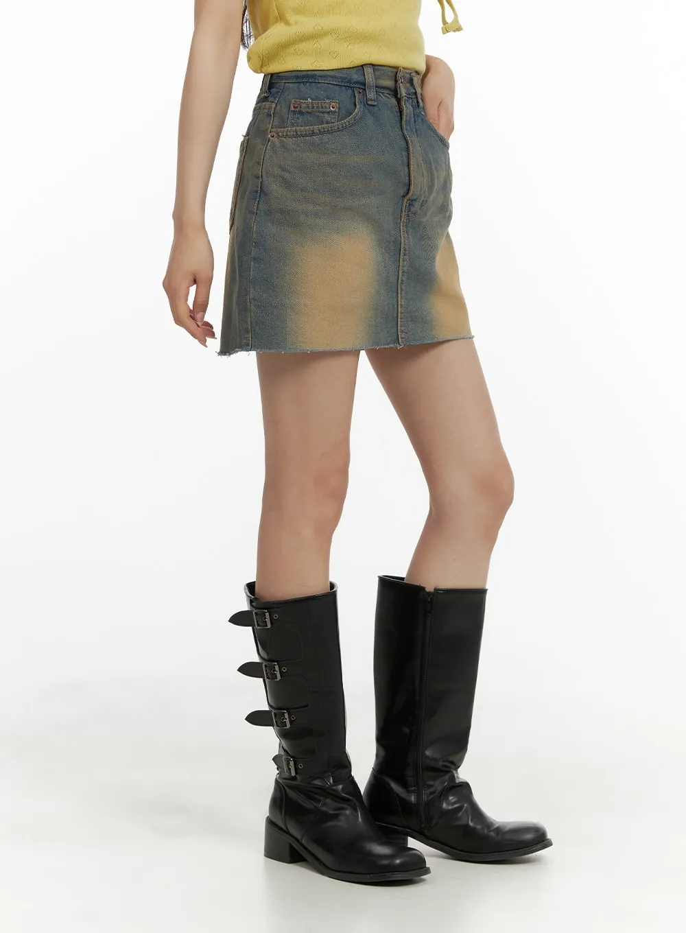 Vintage Washed Denim Mini Skirt CM426