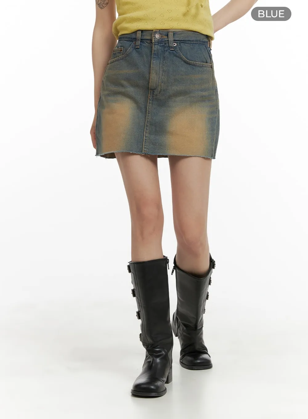 Vintage Washed Denim Mini Skirt CM426