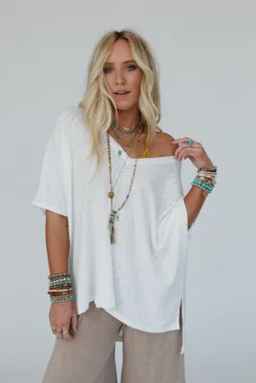 Warm Nights V Neck Top - Ivory