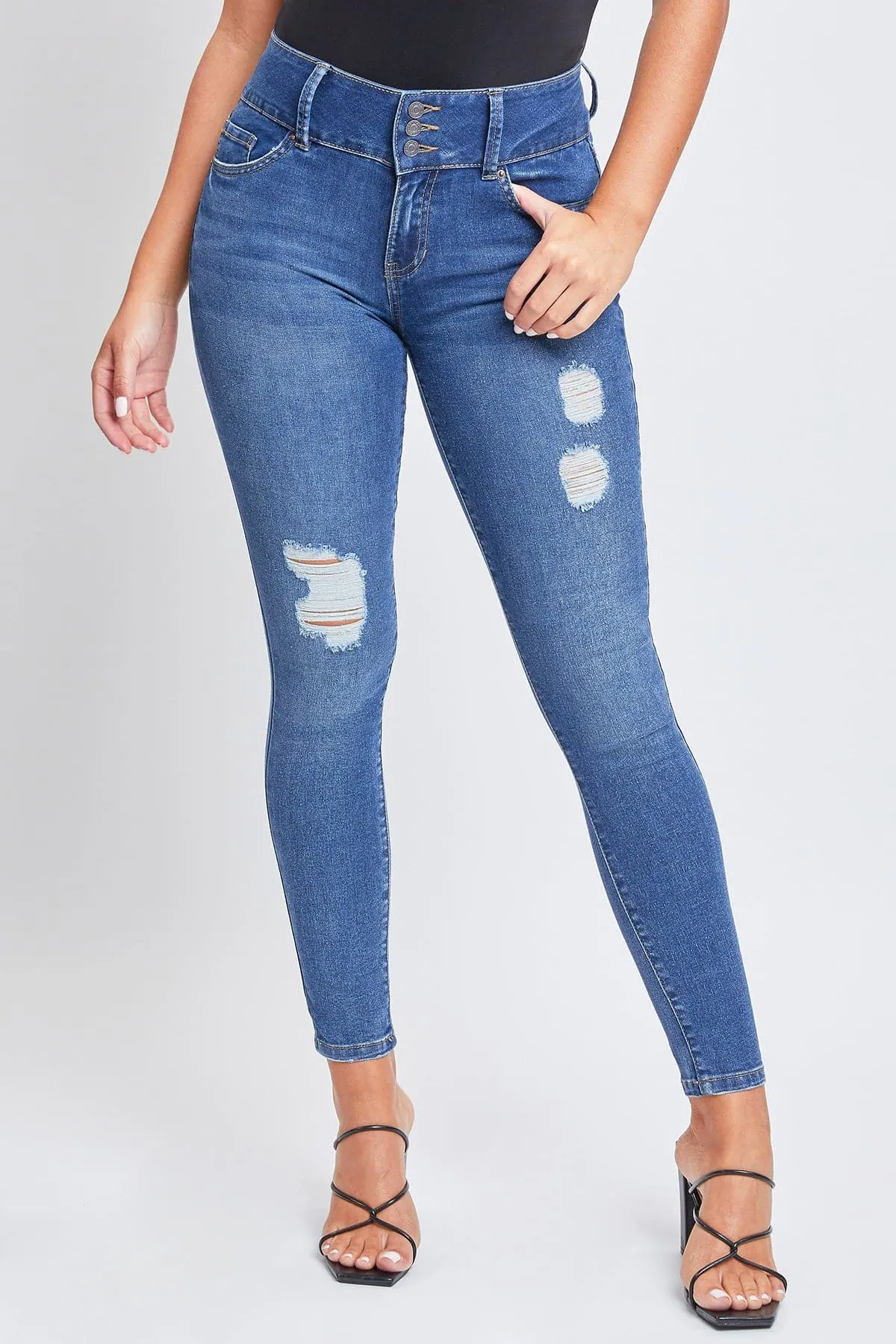 Women's Essential 3 Button Skinny Jeans