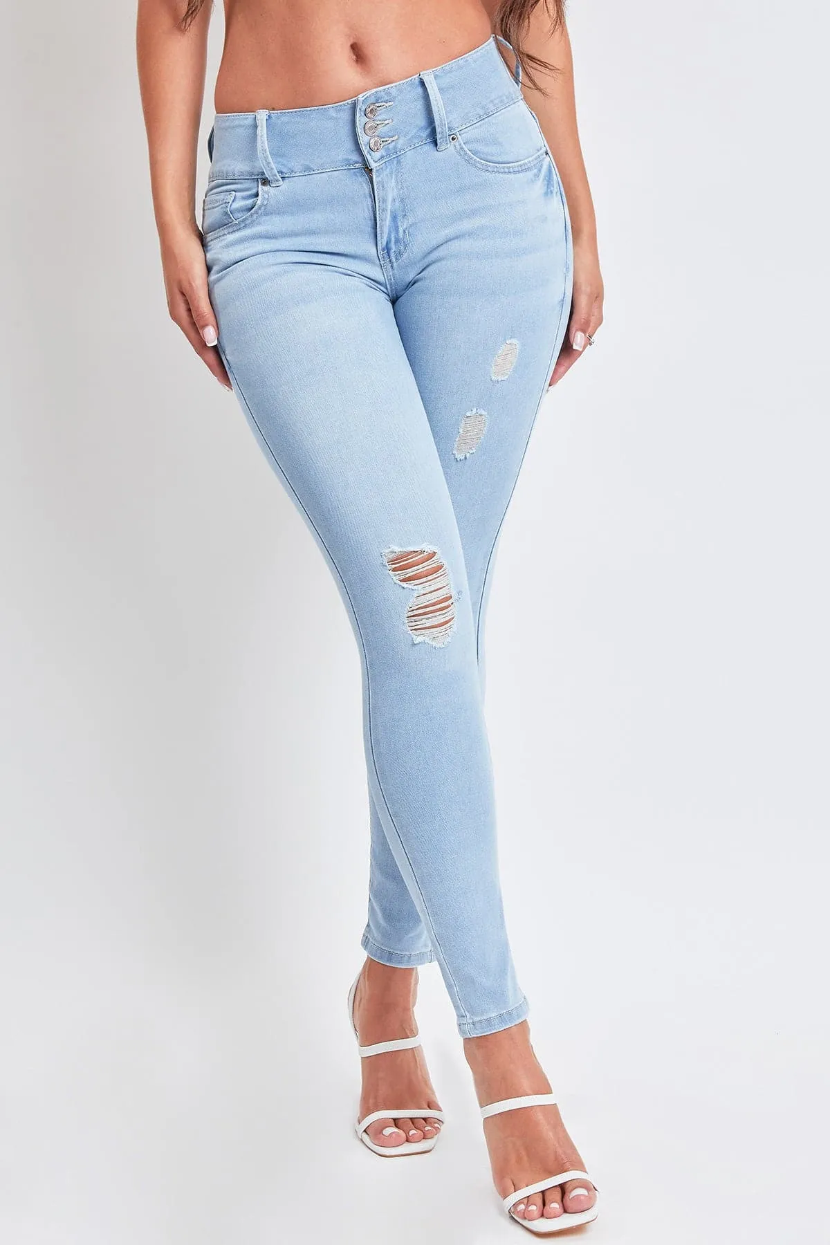 Women's Essential 3 Button Skinny Jeans