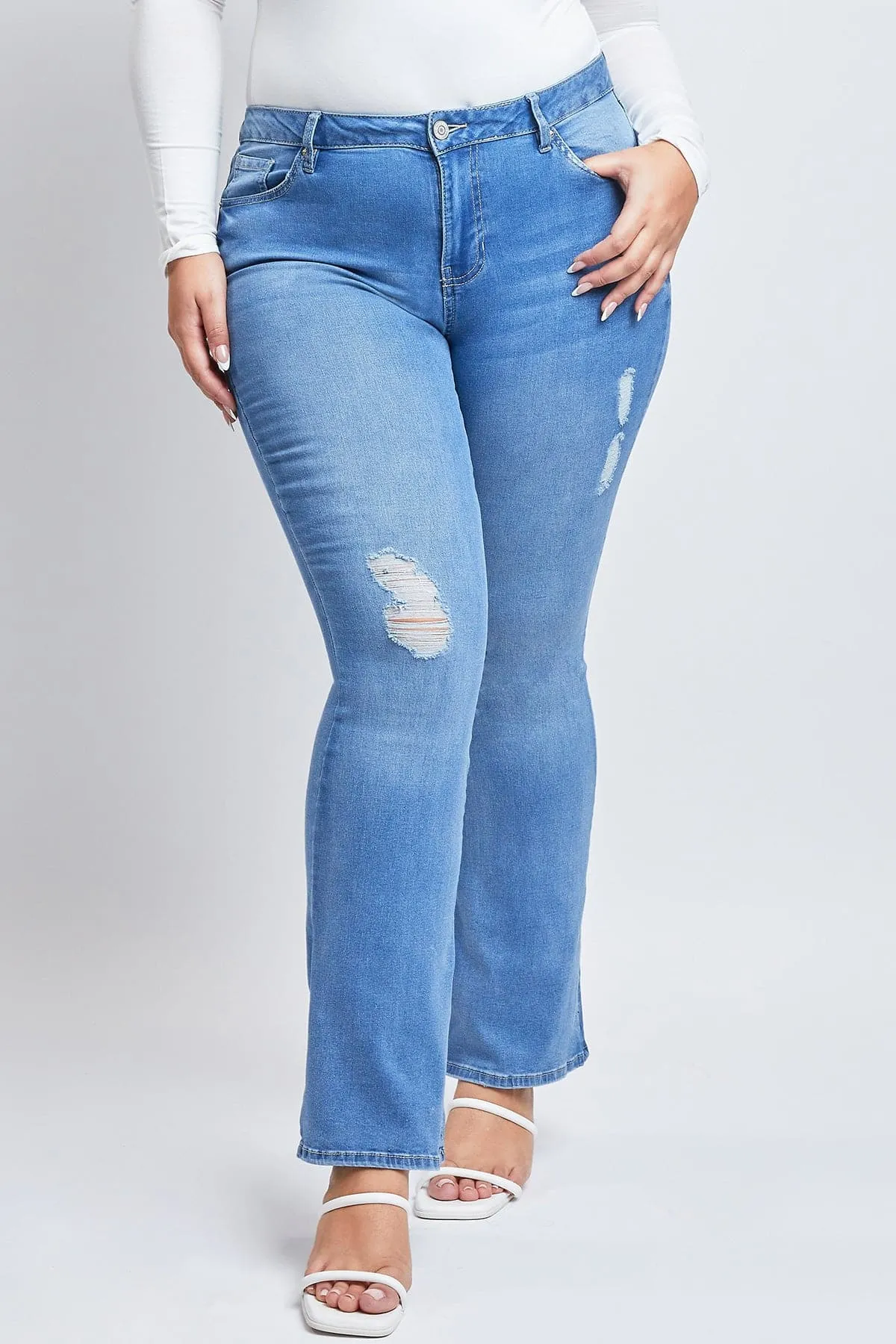 Women's  Plus Size Basic Flare Jeans