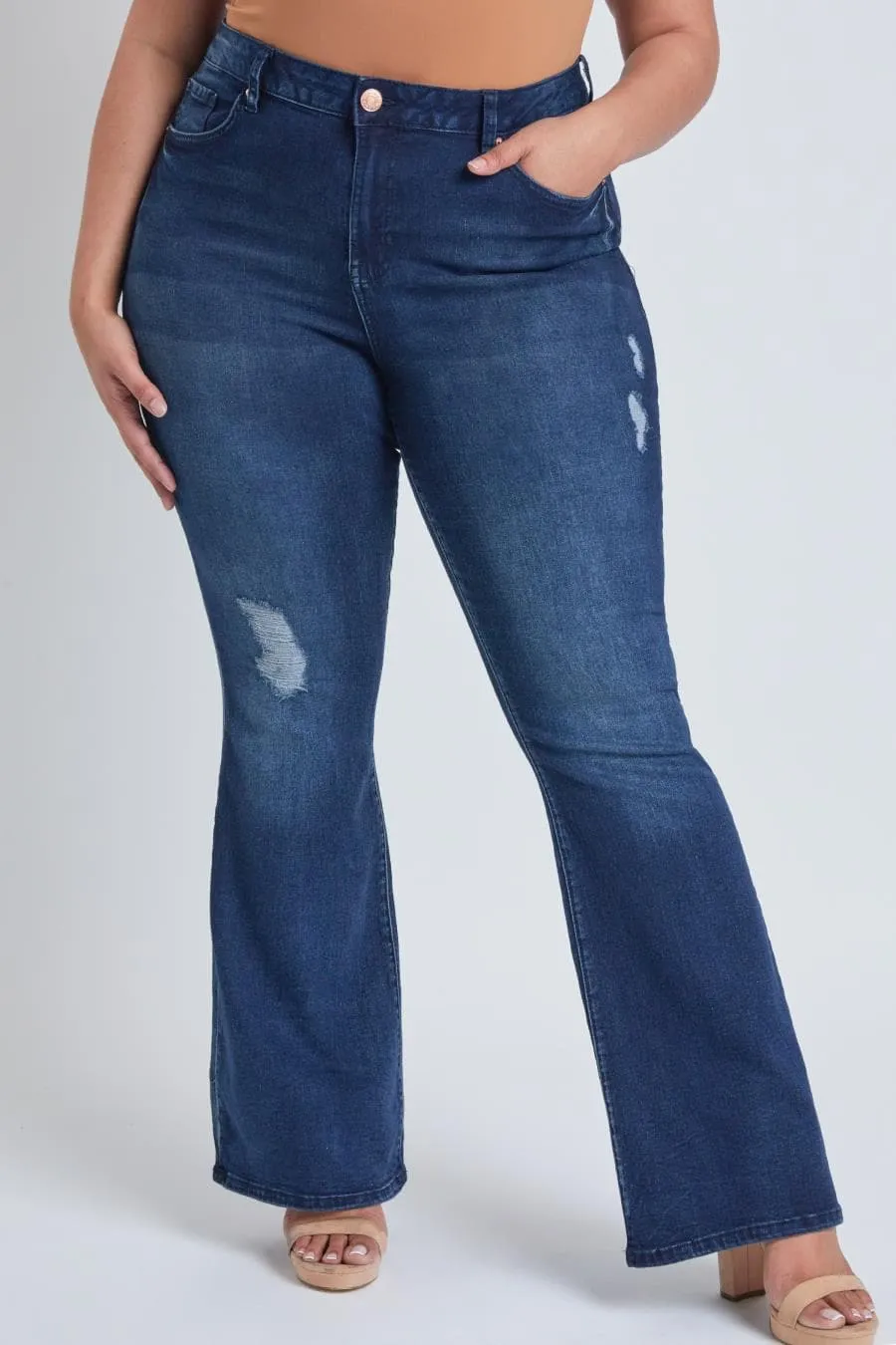 Women's  Plus Size Basic Flare Jeans