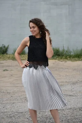 Wonder Midi Skirt- Silver